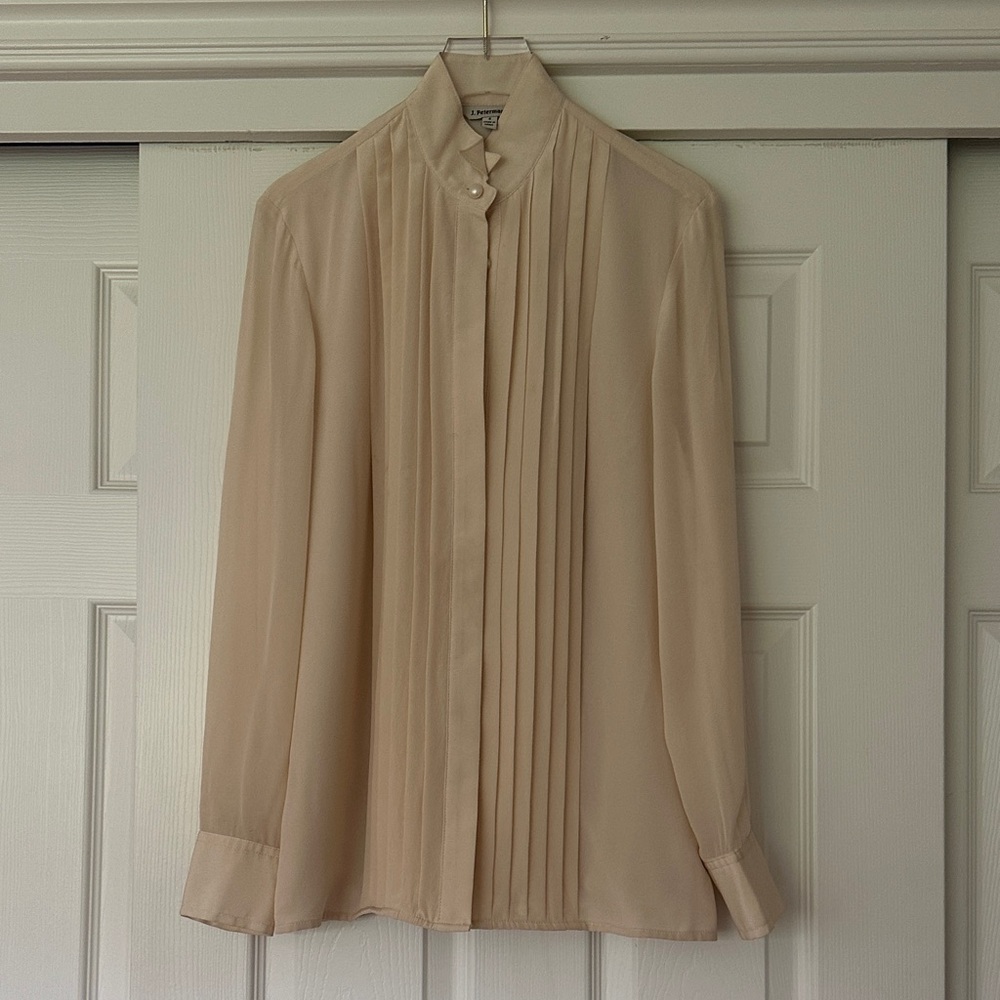J. Peterman Soft Beige Blouse